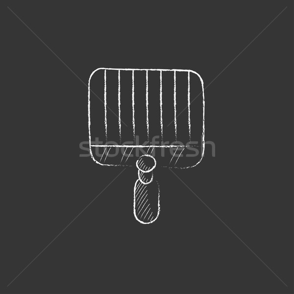 Empty barbecue grill grate. Drawn in chalk icon. Stock photo © RAStudio