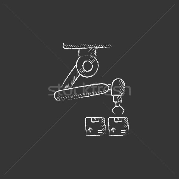 Robotic opakowań kredy ikona Zdjęcia stock © RAStudio