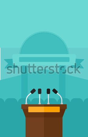 Background of tribune speech with microphones. Stock photo © RAStudio