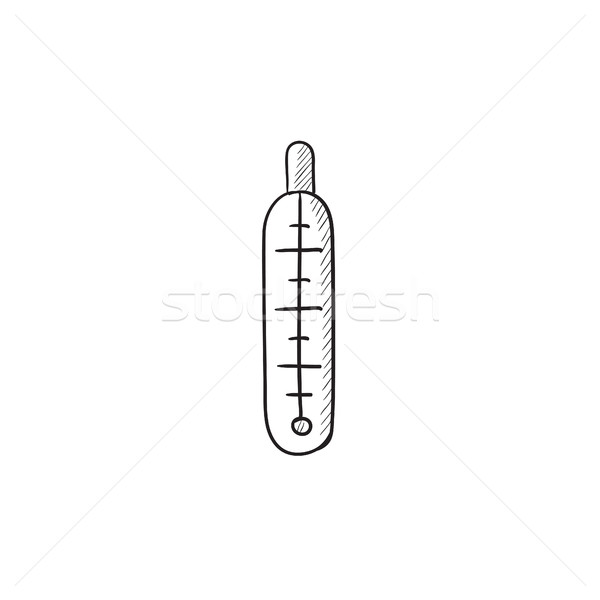 Medical termometru schiţă icoană vector izolat Imagine de stoc © RAStudio