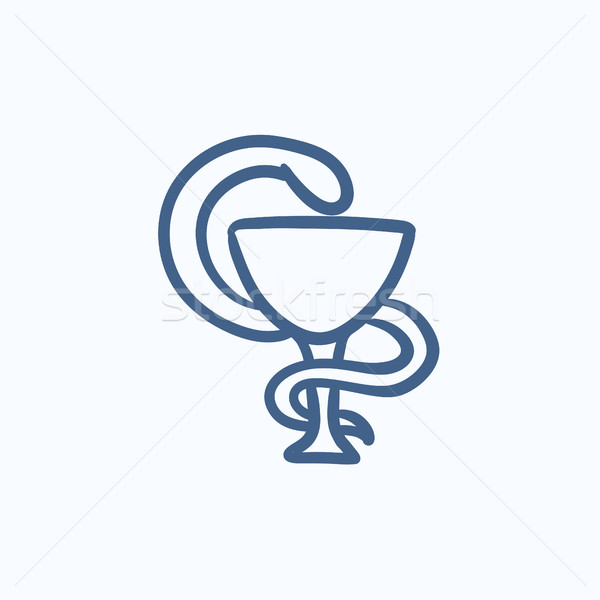 Farmaceutyczny medycznych symbol szkic ikona wektora Zdjęcia stock © RAStudio