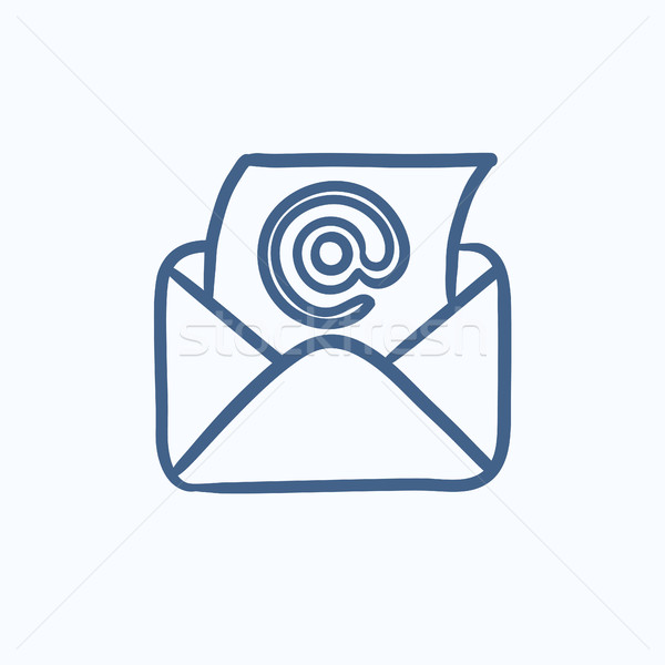 Email envelope with paper sheet sketch icon. Stock photo © RAStudio