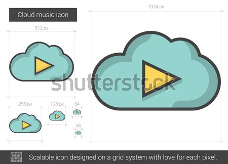 Cloud music line icon. Stock photo © RAStudio