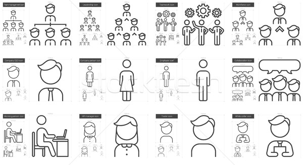 Human resources line icon set. Stock photo © RAStudio