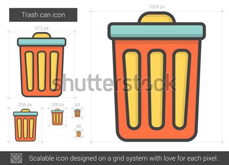 Trash can line icon. Stock photo © RAStudio