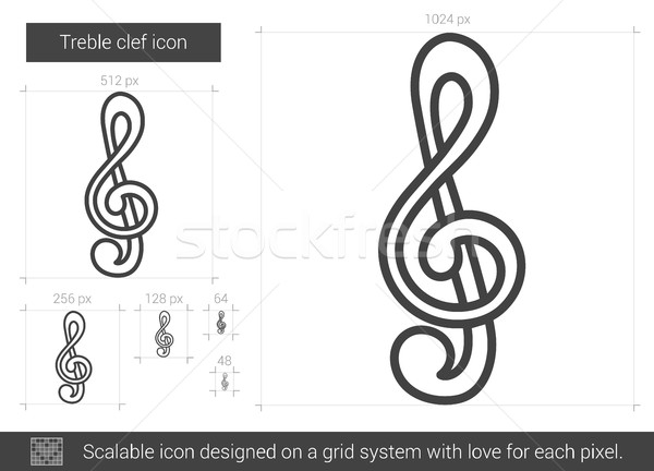 Violinschlüssel line Symbol Vektor isoliert weiß Stock foto © RAStudio
