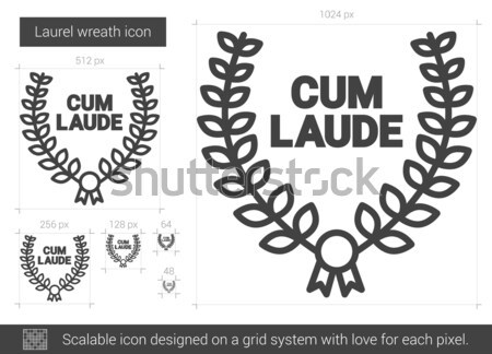 Stock photo: Laurel wreath line icon.