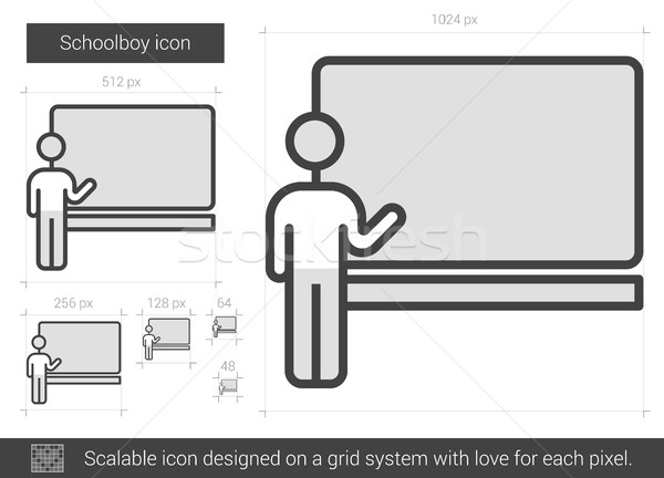 öğrenci hat ikon vektör yalıtılmış beyaz Stok fotoğraf © RAStudio