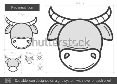 Red meat line icon. Stock photo © RAStudio