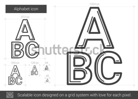 Alfabeto line icona vettore isolato bianco Foto d'archivio © RAStudio