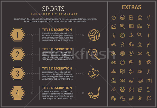 Sportowe szablon elementy ikona timeline Zdjęcia stock © RAStudio