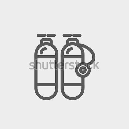 Oxigén tank vonal ikon sarkok háló Stock fotó © RAStudio
