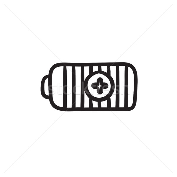 Fully charged battery sketch icon. Stock photo © RAStudio