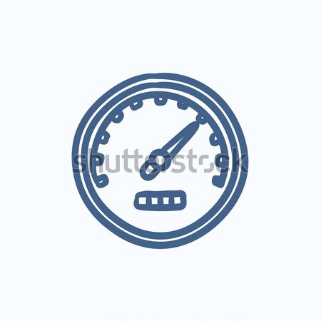 Snelheidsmeter schets icon vector geïsoleerd Stockfoto © RAStudio