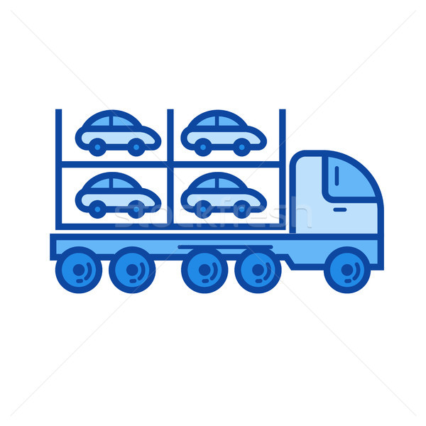 Car carrier line icon. Stock photo © RAStudio