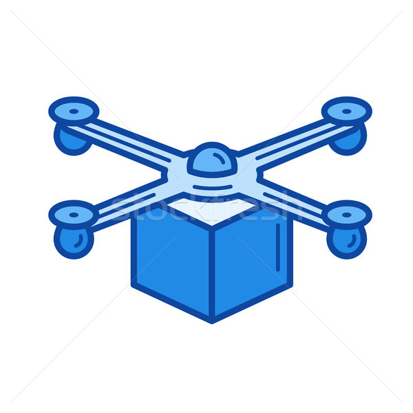 Drone delivery line icon. Stock photo © RAStudio