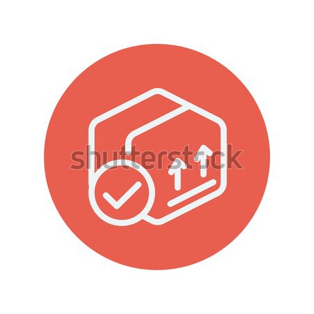 Box with validation mark thin line icon Stock photo © RAStudio