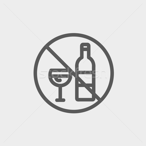 No alcohol sign thin line icon Stock photo © RAStudio