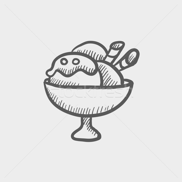 Ice cream on cup sketch icon Stock photo © RAStudio