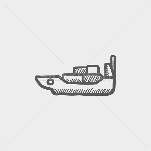 Statek towarowy pojemnik szkic ikona internetowych komórkowych Zdjęcia stock © RAStudio