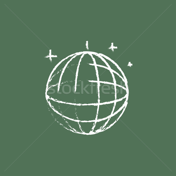 Disco ball icon drawn in chalk. Stock photo © RAStudio