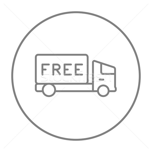 бесплатная доставка грузовика линия икона веб мобильных Сток-фото © RAStudio