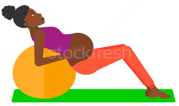 Foto stock: Mulher · grávida · bola · vetor · projeto · ilustração