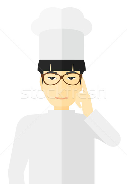 Chef pointing forefinger up. Stock photo © RAStudio