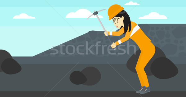 Miner working with pick. Stock photo © RAStudio