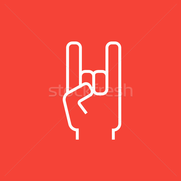 Rocha rolar sinal da mão linha ícone Foto stock © RAStudio