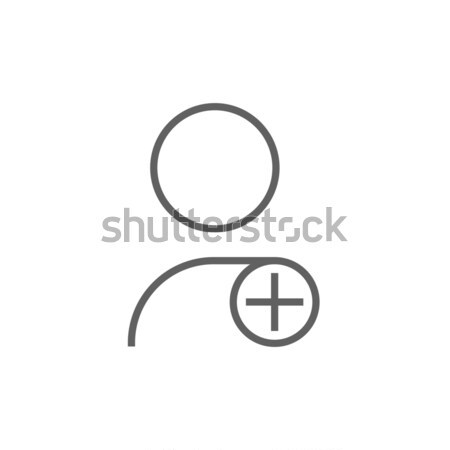 Felhasználó profil plusz jel vonal ikon sarkok Stock fotó © RAStudio