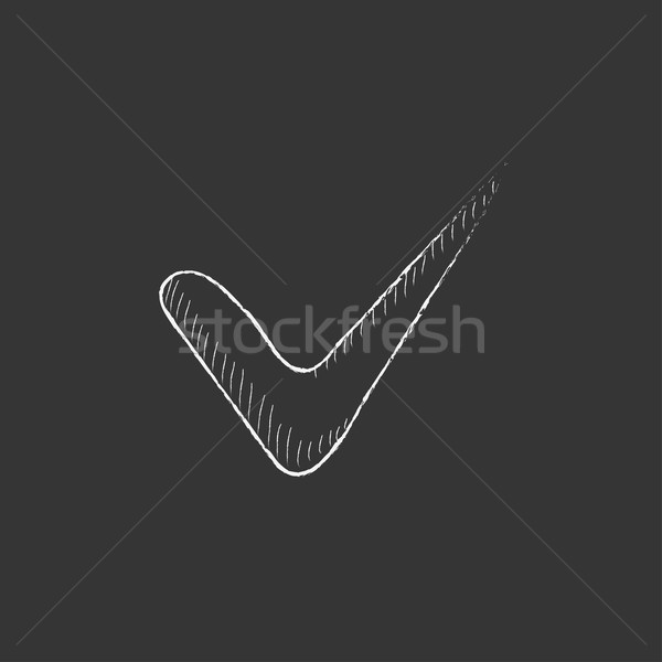 Tick. Drawn in chalk icon. Stock photo © RAStudio