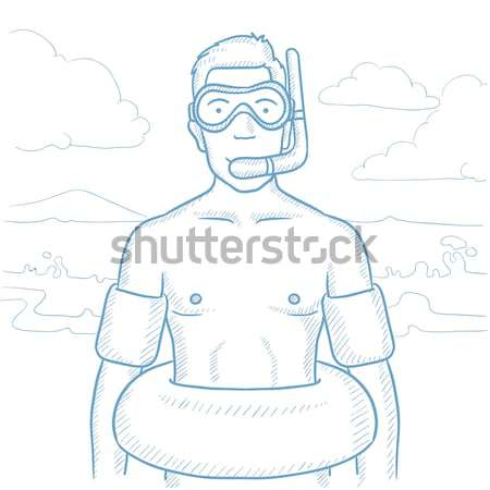 Man with swimming equipment. Stock photo © RAStudio