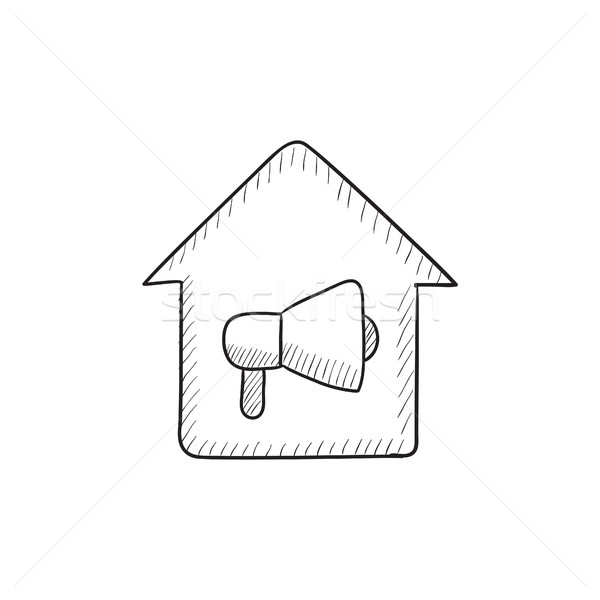 House fire alarm sketch icon. Stock photo © RAStudio