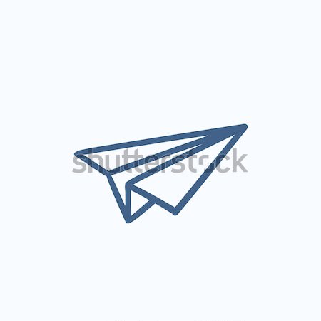 Paper airplane sketch icon. Stock photo © RAStudio