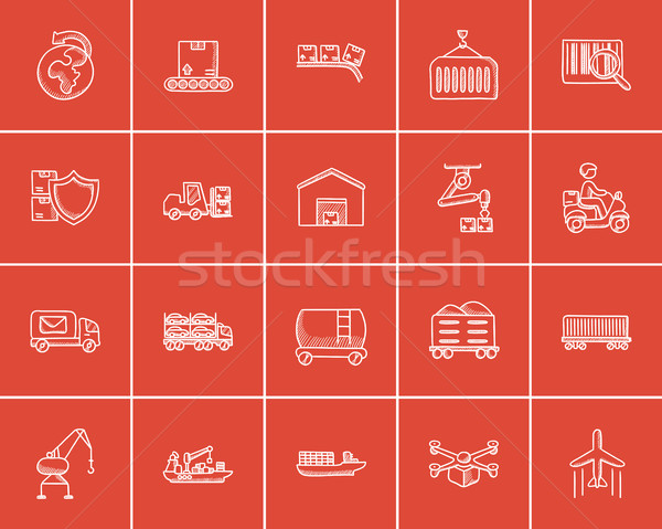Ipar rajz ikon gyűjtemény háló mobil infografika Stock fotó © RAStudio