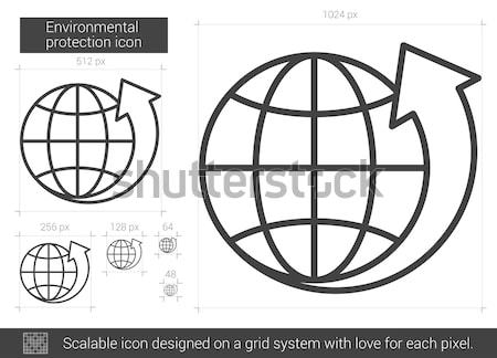 Environnement protection ligne icône vecteur isolé [[stock_photo]] © RAStudio