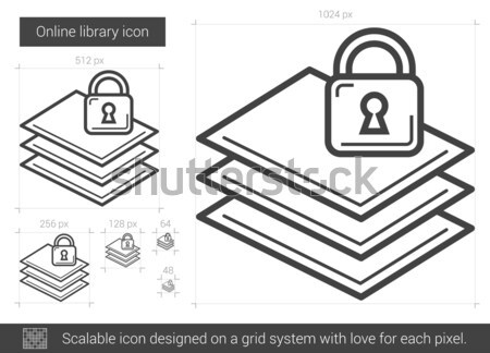 Foto stock: Línea · biblioteca · línea · icono · vector · aislado