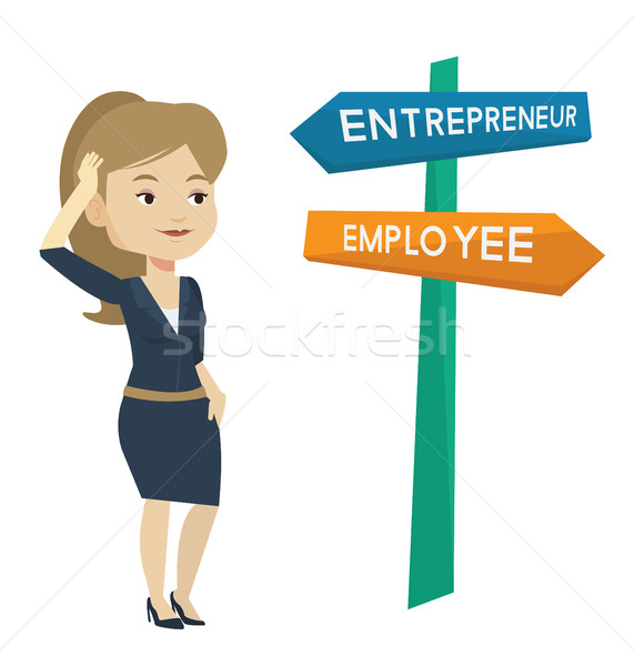 Confused woman choosing career pathway. Stock photo © RAStudio