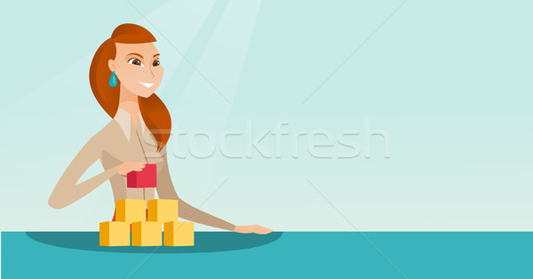 Stock photo: Woman building her social network.