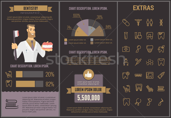 Foto stock: Odontología · infografía · plantilla · elementos · iconos · personalizable