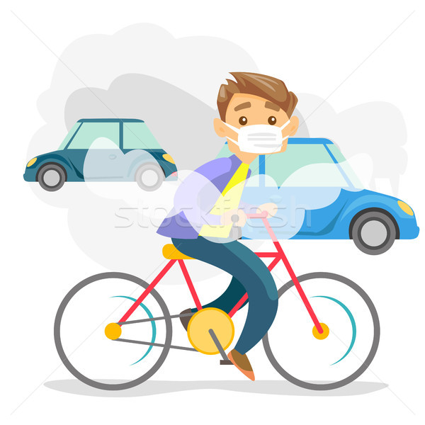 Stock photo: Air pollution caused by CO2 emissions from cars.