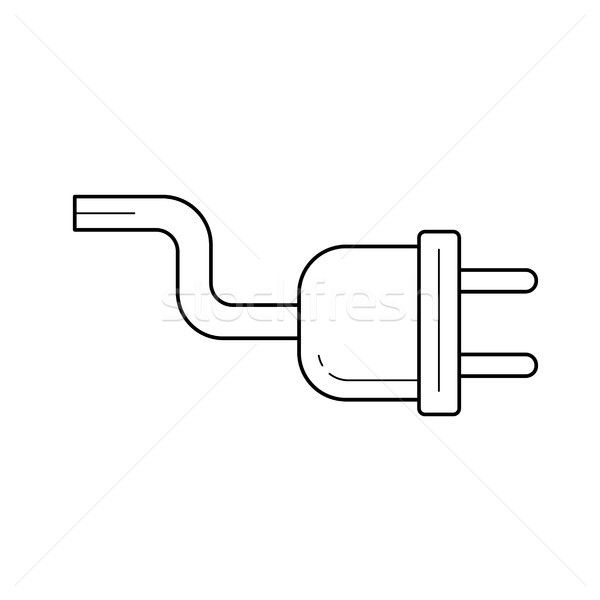 Power cord vector line icon. Stock photo © RAStudio
