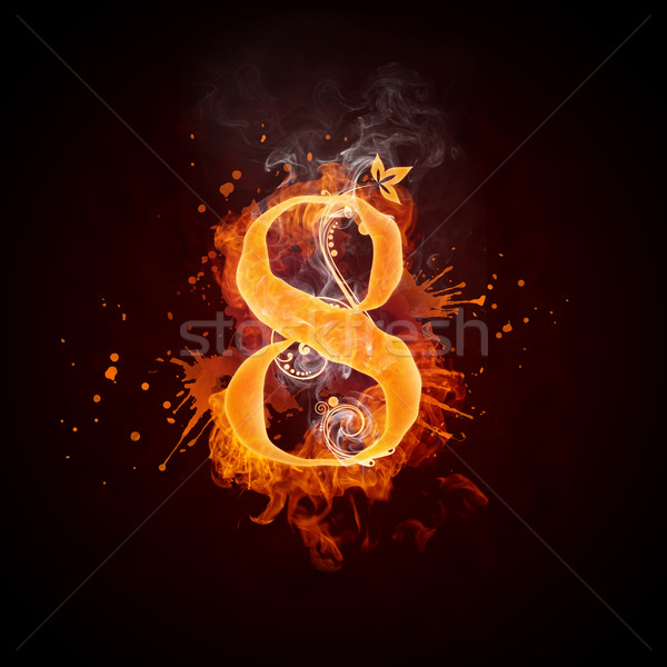 Fire Swirl Number 8 Stock photo © RAStudio