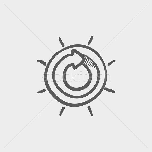 Sun with spiral arrow sketch icon Stock photo © RAStudio