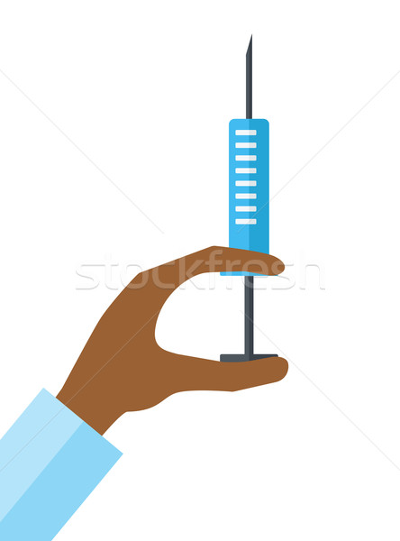 Mână seringă medic vector Imagine de stoc © RAStudio