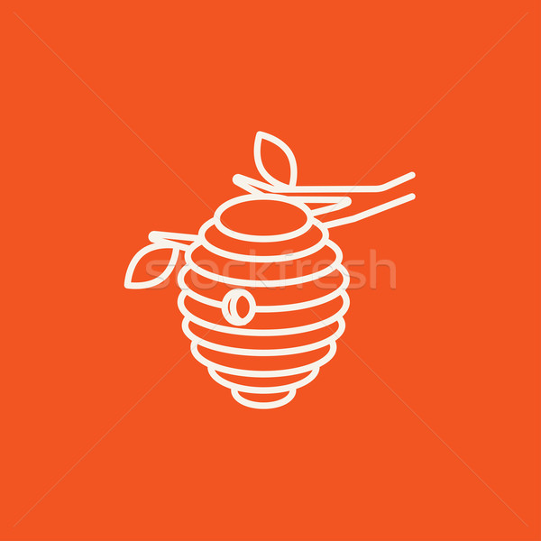 蜜蜂 蜂巢 線 圖標 網頁 移動 商業照片 © RAStudio