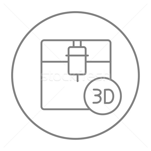 Tree D printing line icon. Stock photo © RAStudio