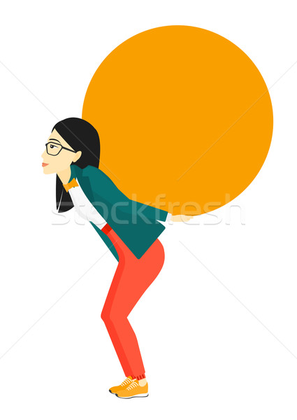 Woman carrying big ball. Stock photo © RAStudio