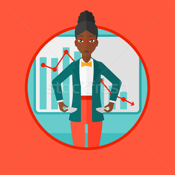 Bancrupt business woman vector illustration. Stock photo © RAStudio